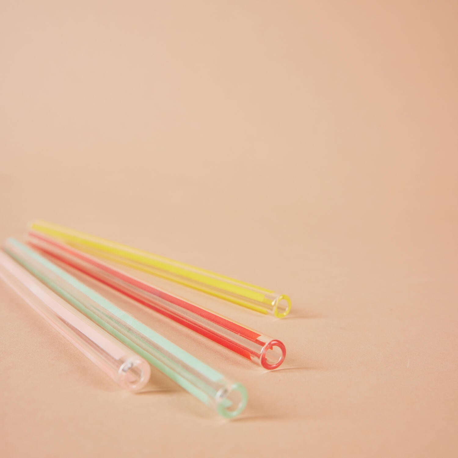 Glas sugerør, multi - 4 stk.